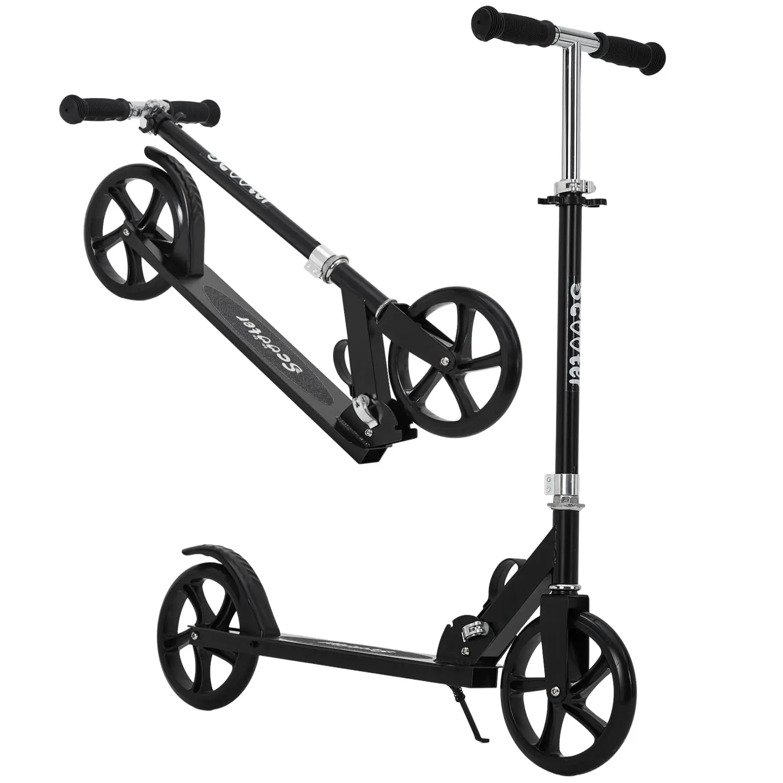 Foldable Lightweight Kick Scooter for Ages 6+, 8IN Large Wheels with 3‑Level Adjustable Height, Suitable for Kids, Teens and Adults