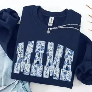 Mama Floral Sweatshirt & T-shirt, Trendy Mom Sweater for Mother's Day, Cute Girly Aesthetic Gift, Unisex Apparel Made In The USA		