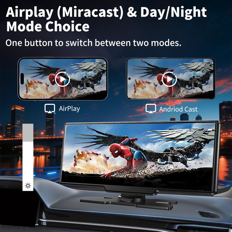 KOUENOM 2026 Upgraded 10.26 Inch Wireless CarPlay Screen for Android & iPhone Ultimate Portable Car Play Adapter with 1080P HD Display, Bluetooth 5.3, Rear Backup Camera, and Easy Plug-and-Play Installation KOUENOM 2026 Upgraded 10.26 Inch Wireless CarPlay Screen for Android & iPhone Ultimate Portable Car Play Adapter with 1080P HD Display, Bluetooth 5.3, Rear Backup Camera, and Easy Plug-and-Play Installation