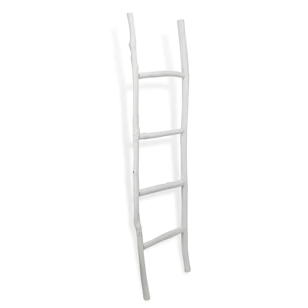 Cheungs 5310WT White Wash Clean Wood Finish Ladder Stepladder - Straight Ladder, Home Decor, Indoor Use, Handcrafted, 4 Rungs, 59" H x 1.25" W x 15.25" D, Maximizing on All Available Space (Home Improvement & Building Supplies)