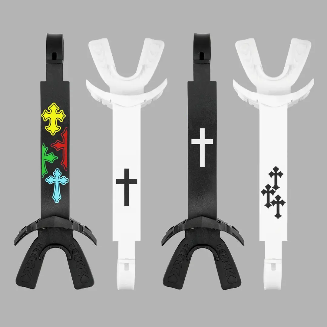SLEEFS Cross Collection X Football Mouthguard- Shock-Absorbing Silicone with Integrated Strap & Lip Guards for Enhanced Protection