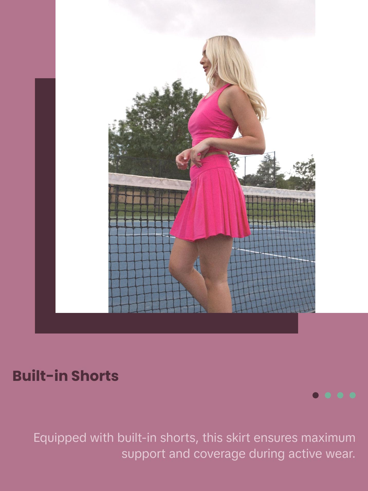 Pleated Tennis Skirt - Pink