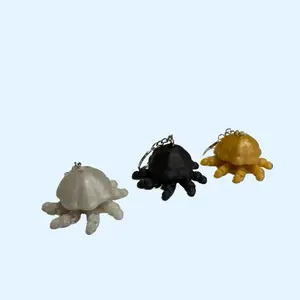 3D Printed Glitter Jellyfish Keychain – Cute Ocean Animal Keyring | Gold, Silver, or Black Glitter | Kawaii Sea Creature Bag Charm