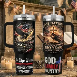USA 250 Years Patriotic Tumbler 40oz 20oz American Flag Eagle Cup 40 oz Tumbler With Handle, Tumbler 20oz No Handle, Gifts For Patriots