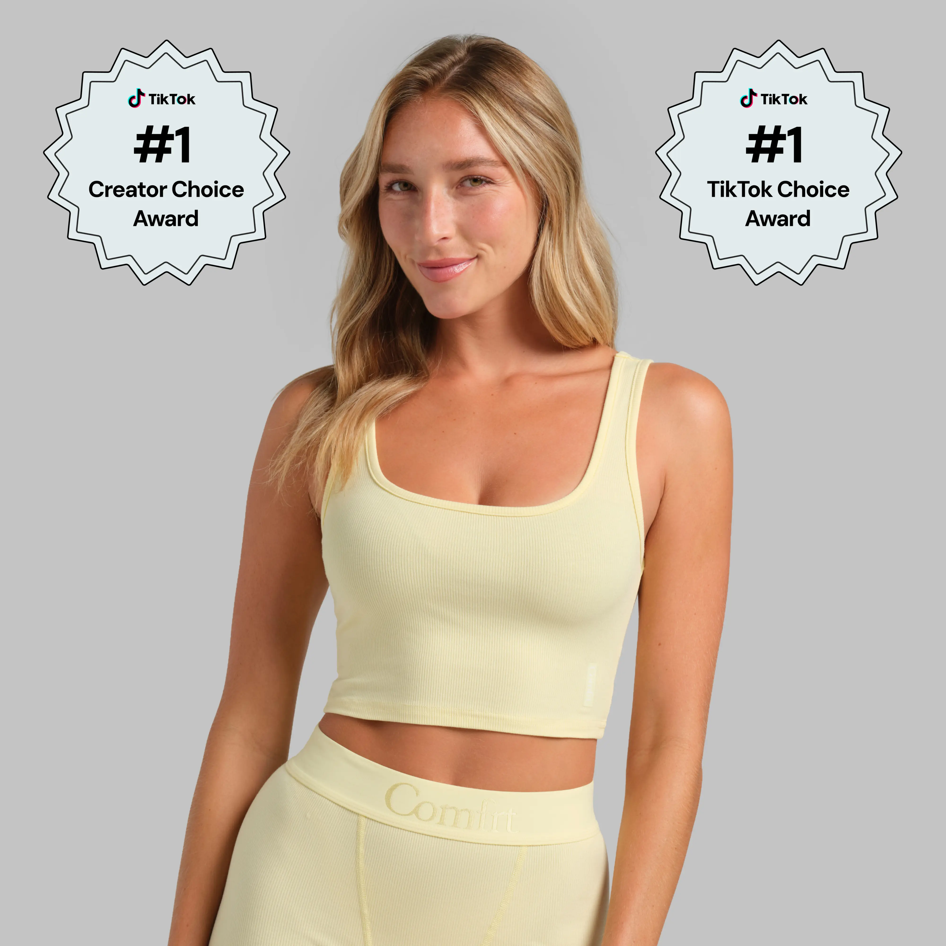 Comfrt | Rib Contour Crop Tank | Fitted Short Crop Tank Top