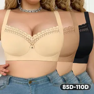 Mimilemon 3PCS Plus Size Women's Underwire Seamless Minimizer Bra For Large Bust Full Coverage No Bulge comfortable support Fit Style