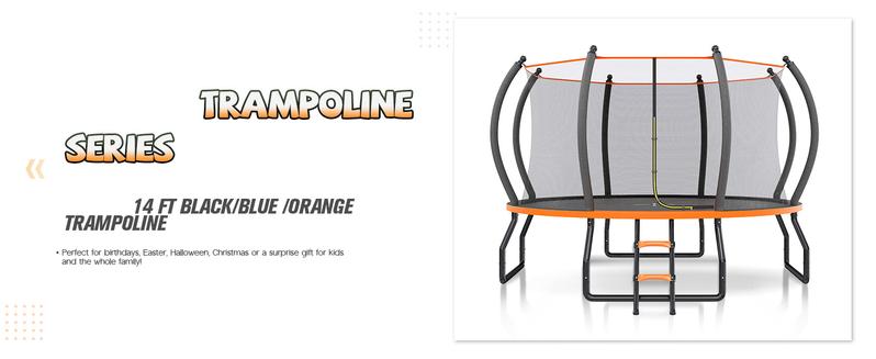 AMERLIFE Outdoor Trampoline with Enclosure Net and Ladder, Recreational Trampolines for Kids and Adults, Quick Connect Frame, ASTM Approval-16FT Ships in 2 Boxes/Best Gift Ideas/Christmas Gifts