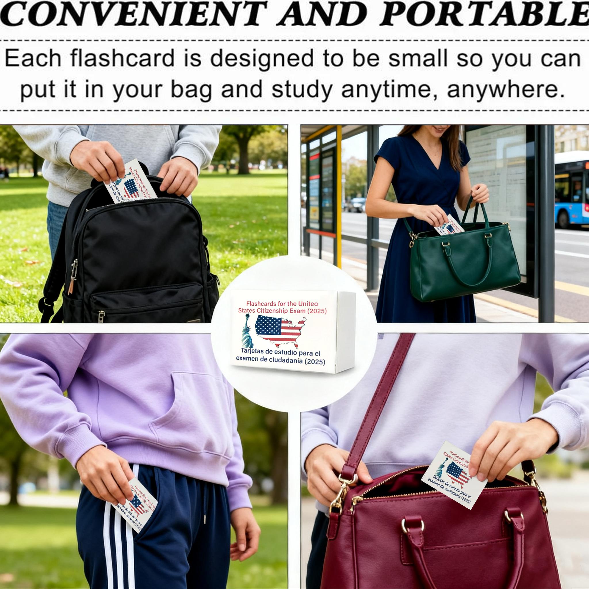 U.S Citizenship Flash Cards 2025 -English/Spanish,Naturalization Study Guide with 100 US Civics Questions & Answers, US Civics Test Flash Cards Combo Set, Set with Bilingual Booklet Flashcards college school supplies