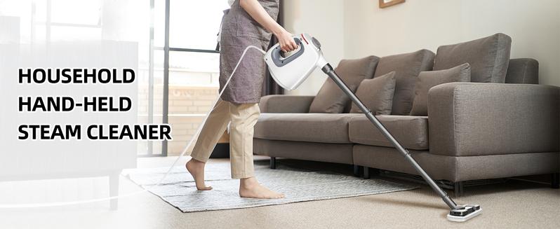 Spurgehom Multi-Surface Handheld Steam Cleaner 1350W - 3Bar Steamer with 15 Tools & Mop for Floors, Car Interiors, Upholstery & More, 550ML Capacity for Whole Home Cleaning