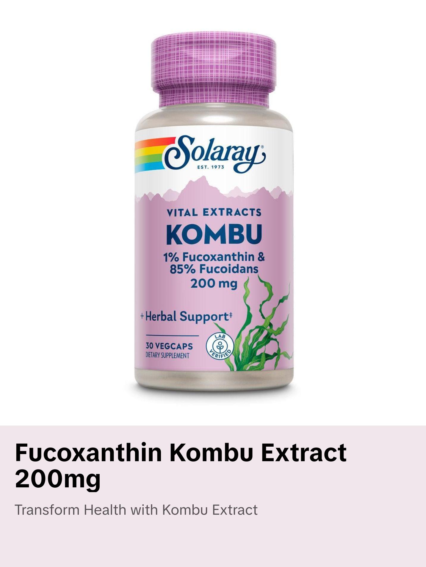 Fucoxanthin Kombu Seaweed Extract 200mg - Natural Supplement - TikTok Shop