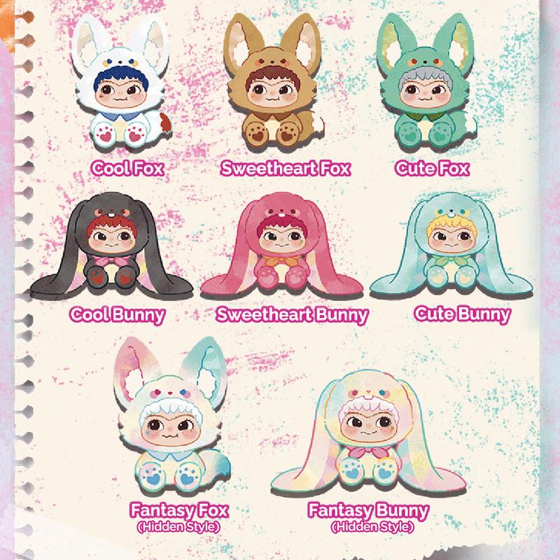 WAKUKU Fox & Bunny Trick or Treat Series Blind Box Figures Halloween Holiday Gift for Kids Friends for Her Cute Animal Collectibles Toy Gift Adorable Anime Costume Vinyl Figures Decor Holiday Halloween Christmas Gift for Her Him Kids and Adults