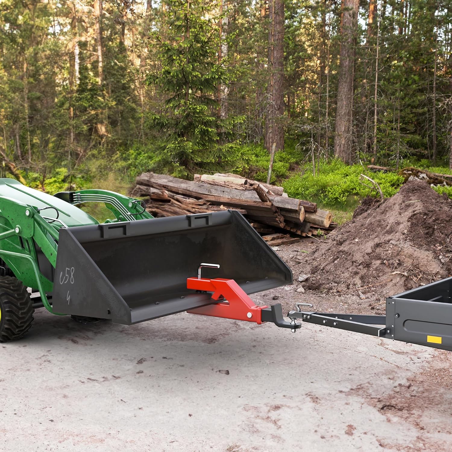 YITAMOTOR 2" Inch Clamp On Bucket Hitch, Trailer Hitch Receiver Ball Mount Tractor Adapter Compatible with Kubota Deere Bobcat Bucket