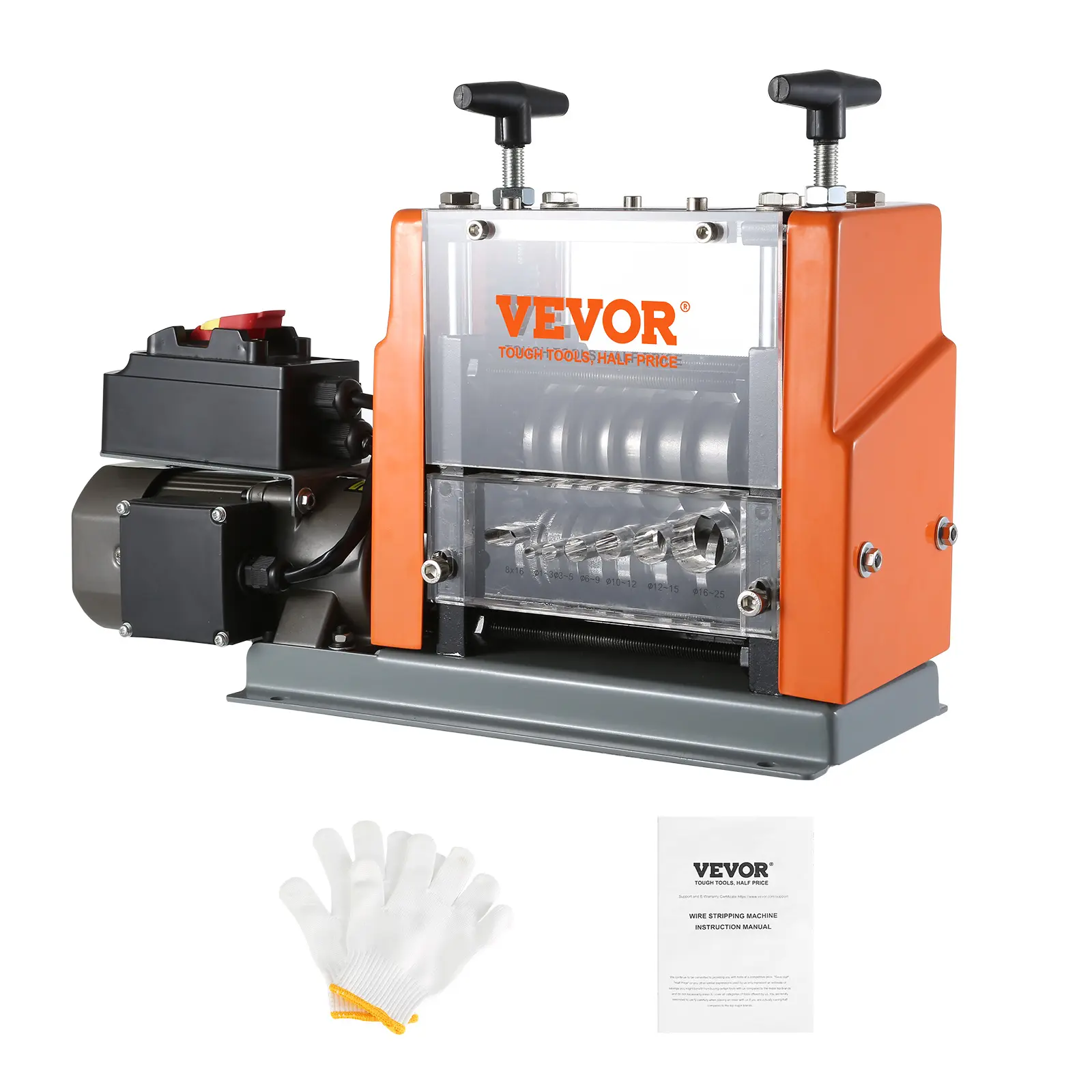 【Summerfinds】VEVOR Electric Cable Stripping Tool 0.06''-0.98'' Motorized Wire Stripper60WFeatures Clear Depth GaugeIncludes 6 Circular & 1 Flat Channels for Efficient Copper Wire Recycling