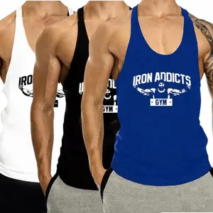 IRON ADDICT Printed Workout GYM Tank Top, Men's Stringer Tanktop
