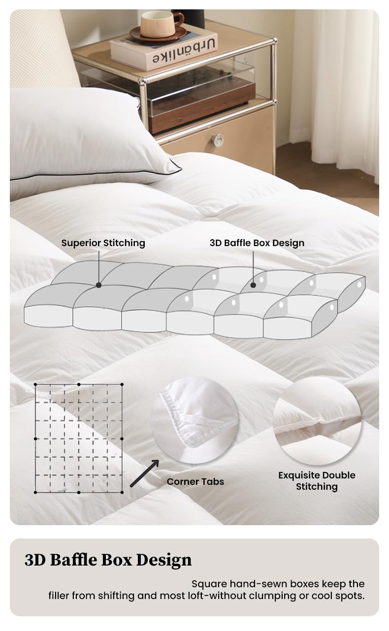 APSMILE Luxurious Goose Down Feather Comforter Duvet Insert Ultra Soft Fluffy Lightweight All Season Down Comforter Super Warmth Hotel Collection Bedding Sleeping Lightweight Cozy Blanket TikTokShopBlackFriday