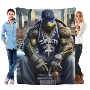 Soft Funny Throw Blanket Ninja Turtle-themed Blanket With Cool Tattoo Trend Fashion Outfit Super Soft Flannel Blanket, an Ideal Gift For Children and Enthusiasts on Special Occasions. Perfect For Use at Home, Office, Outdoors and Parties.