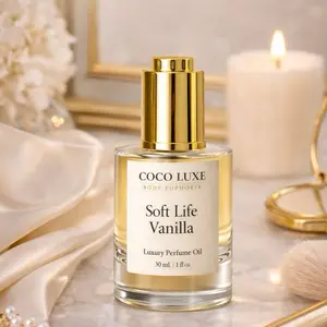 Soft life Vanilla Perfume Oil-Warm Vanilla Bean, Tonka & Baccarat Rouge 540 dupe | Long Lasting Skin Scent| Luxury Fragrance Oil