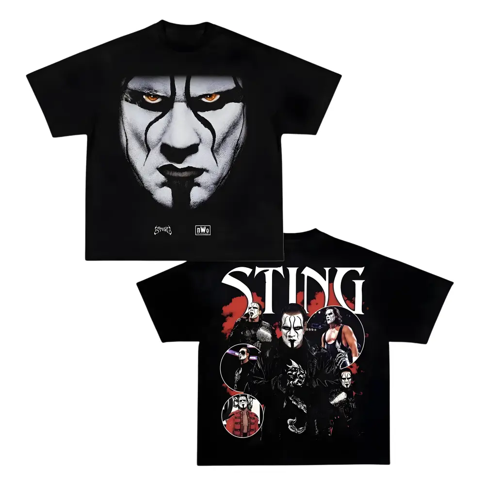STING "THE ICON" 2-SIDED VINTAGE T-SHIRT, Sting wrestling shirt, WCW nWo merch, Sting 2-sided graphic tee, wrestling gear, wrestling merch