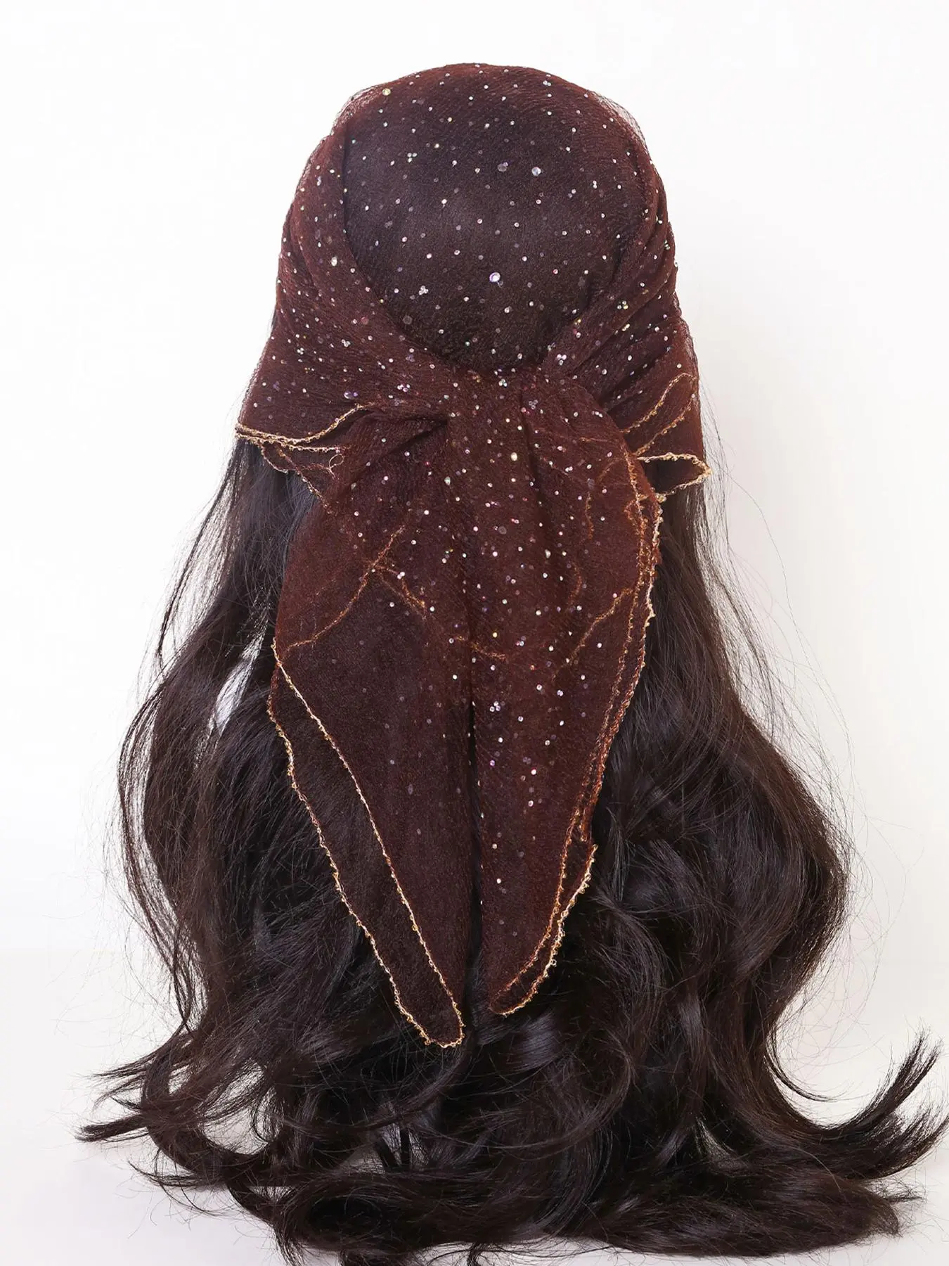 Women's Elegant Rhinestone Decorated Headscarf, Casual Versatile Boho Style Headscarf, Fashionable Hair Accessory for Women & Girls, Scarf Head Wrap