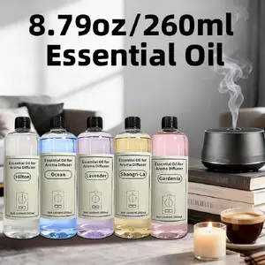 260ml/8.79oz Hilton, Ocean, Gardenia, Lavender & Shangri-La Fragrance Oils - Large Capacity Essential Oils - Multi-Purpose Home Fragrance Oils - Perfect for Holidays and Family Room Decor, Available in 5 Pieces