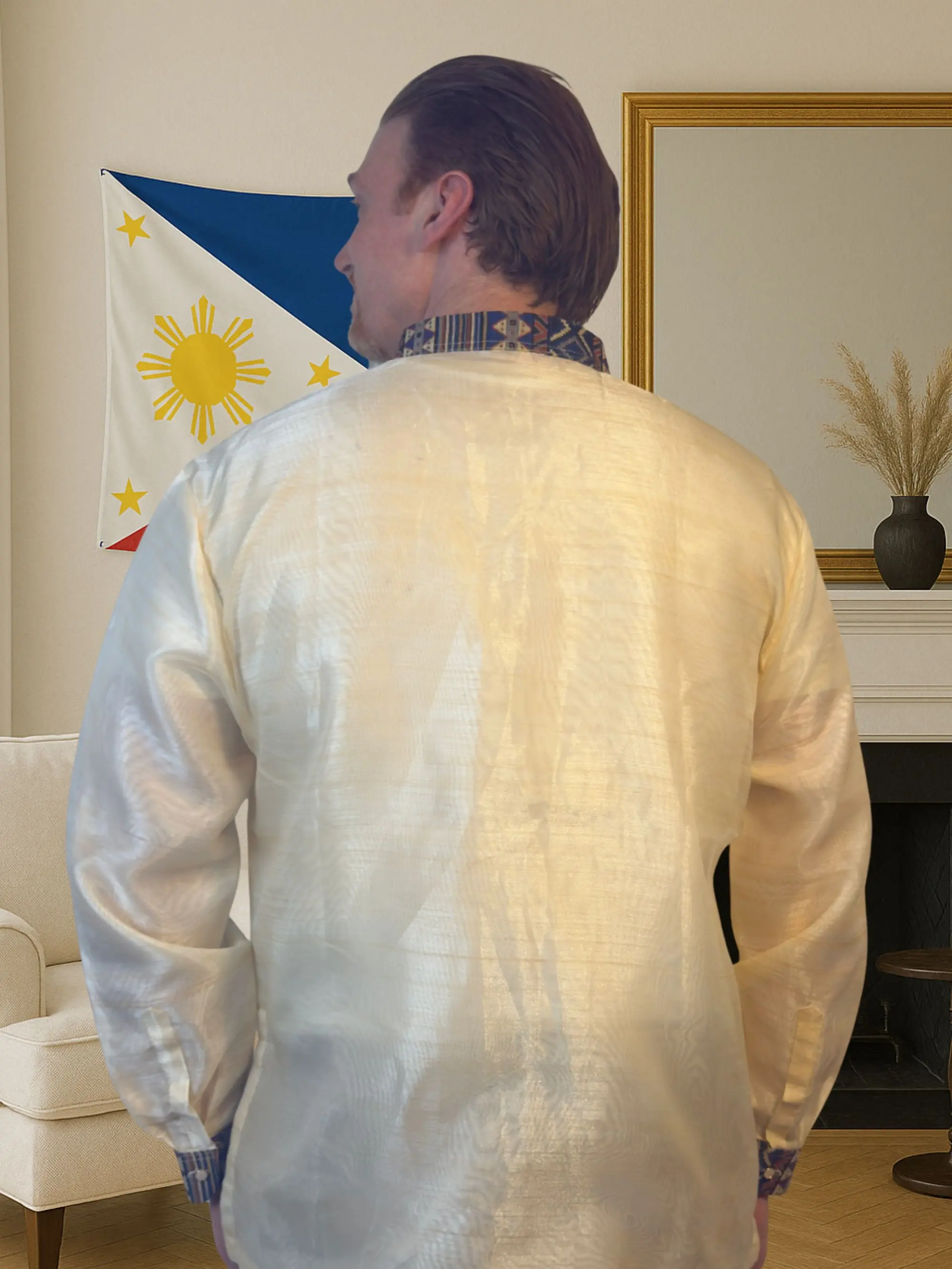 Handmade Kapamilya Barong Tagalog for Men - Long Sleeve Traditional  Filipino Shirt - Ethnic Organza - US Size - TikTok Shop