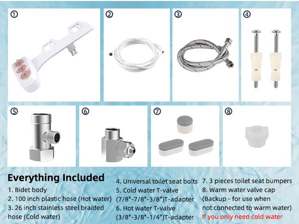 Hibbent Bidet Attachment for Toilet with Self Cleaning Dual Nozzle, Hot and Cold Water Spray Non-Electric Mechanical Toilet Seat Bidet for Rear or Female Washing Sanitizing, Rose Gold