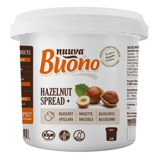 Buono Hazelnut Cream Spread | Soft & Creamy Hazelnut Filling & Topping | Perfect for Cakes, Cookies, Crepes, Waffles & Ice Cream | Great for Dipping | No Refrigeration Needed | For Home Bakers & Pastry Chefs | Kosher Certified