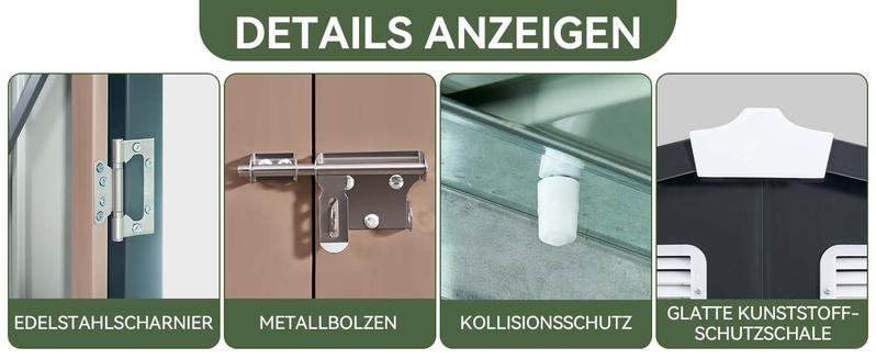 Aoxun Multi-Size Metal Storage Shed | Galvanized Steel, Lockable Doors | Heavy Duty Outdoor Storage for Backyard, Garden, Patio（（4x6FT / 8x10FT /10x12FT）