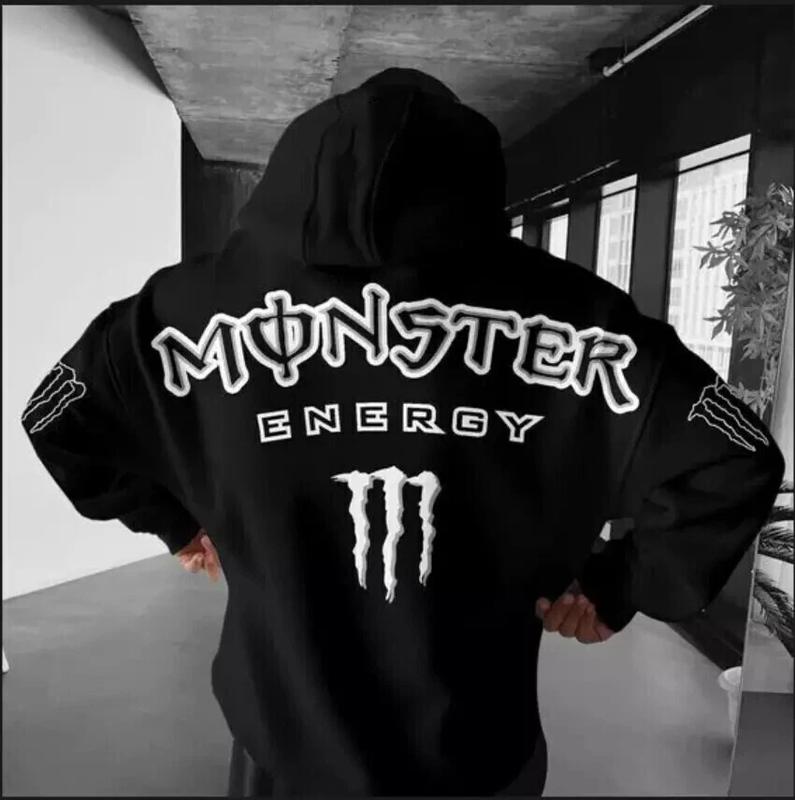 Black and Pink Multicolor Monster Energy Claw Streetwear Racing Crossover Hoodie, Motocross Streetwear, Unisex Casual Pullover, Fullsize S-5XL, Gifts For Men, Lover Car