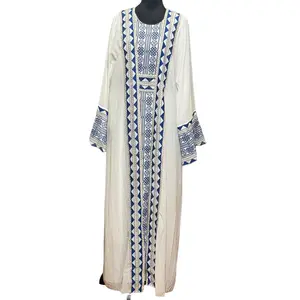 Samra Thobe Geometric & Tribal Pattern Long Sleeve All Seasons Muslim Evening Dress Modest Summer Outfit Caftan Maxidresses