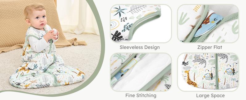 YOOFOSS Baby Sleep Sack Newborn 1.5/2.5 Tog Baby Wearable Blanket with 2-Way Zipper 100% Cotton Organic Fabric Winter Infant Sleeping Sack Warm Soft Comfy