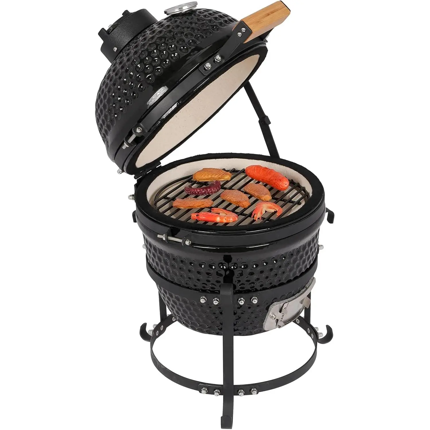 ROVSUN 13" Kamado Charcoal Grill Portable Barbecue Grill BBQ Kettle Stand Lid Perfect for Outdoor Camping Patio Backyard Picnic