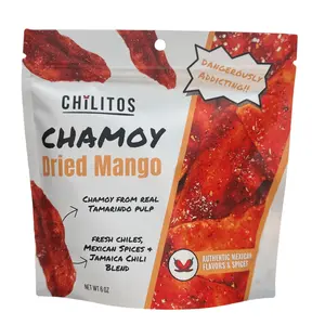 DRIED MANGO Chamoy Dried Fruit - Chilitos Sweet, Sour & Spicy Chili Snack - Mexican Mango Slices Enchilado for All Ages, Authentic Dulces Mexicanos Enchilados, Dried Mango in Bags & Jars with Tamarindo Pulp Chamoy