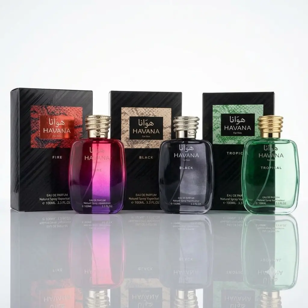 Havana Cologne Bundle Trio - 3 Great Colognes - Fire,Tropical,Black - Men's Fragrance