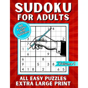 Sudoku for Adults: Extra Large Print Easy Sudoku Puzzles with Solutions | 160 Puzzles to Strengthen Brain Skills and Memory | Fun and Stress Relieving Paperback – October 23, 2024