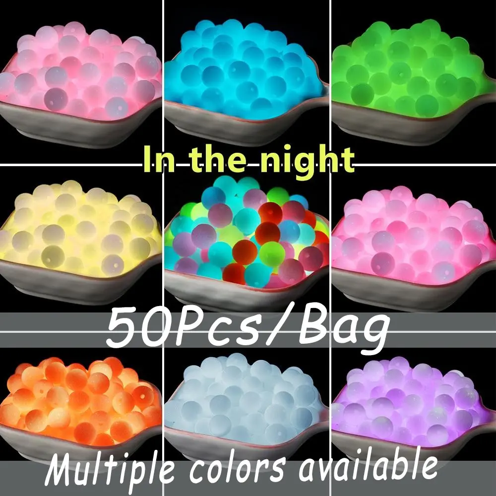 Luminous Beads, 50pcs/set 12/15mm Artificial Glow in The Dark Beads, DIY Jewelry Accessories for Necklace Bracelet Making, DIY Beading Accessories, Beads For Crafts, Craft Beads, DIY Mix Beads, Bead Assortment, Beading Supplies