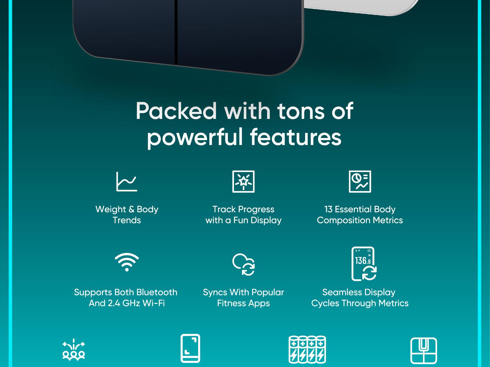 Wyze Scale Ultra — Wi-Fi Smart Weighing Scale, Huge 4.3" Screen —  Step-On Body Composition Measurements (Track Weight, BMI, Fat/Fit Goals)