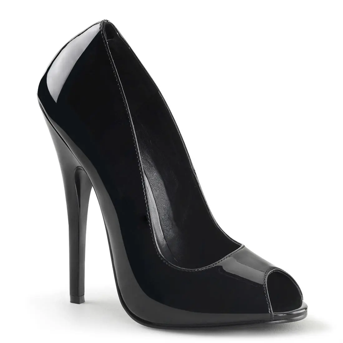 Women's Domina-212 Classy Peep Toe High Heels - Heeled, Fashionable, Seamless Fit Black Heels Elegant Footwear