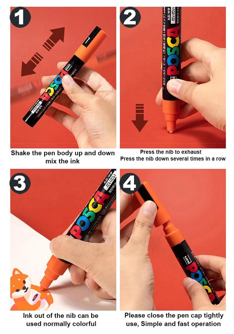 24pcs Japan UNI POSCA Markers Set PC-3M Anime DIY Painting POP Advertising Graffiti Art Supplies Children's Gifts