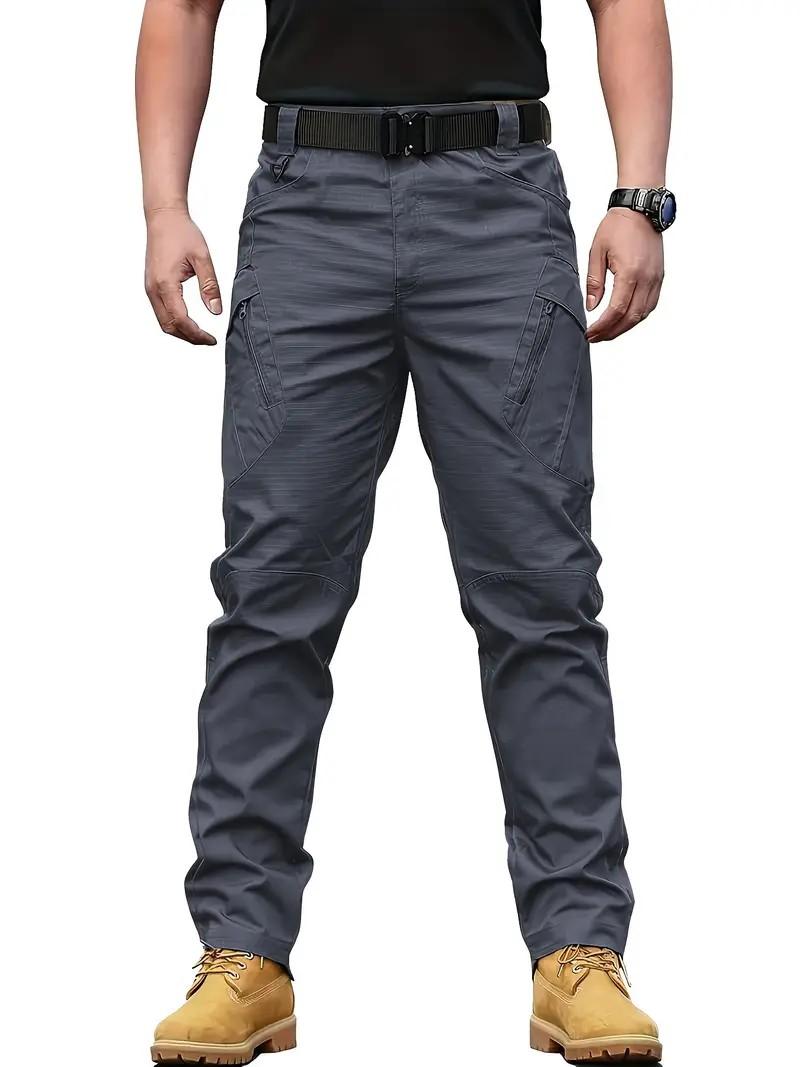 2，4pcs Men'S Tactical Cargo Pants, Multi-Pocket Design, Solid Color, Elastic Waistband, Ideal for Construction Workers, Hiking, Exploring, Spring/Fall Menswear Breathable Casual Comfy Fashion Day Outdoor cargo pants for men slacks pantalones para hombre
