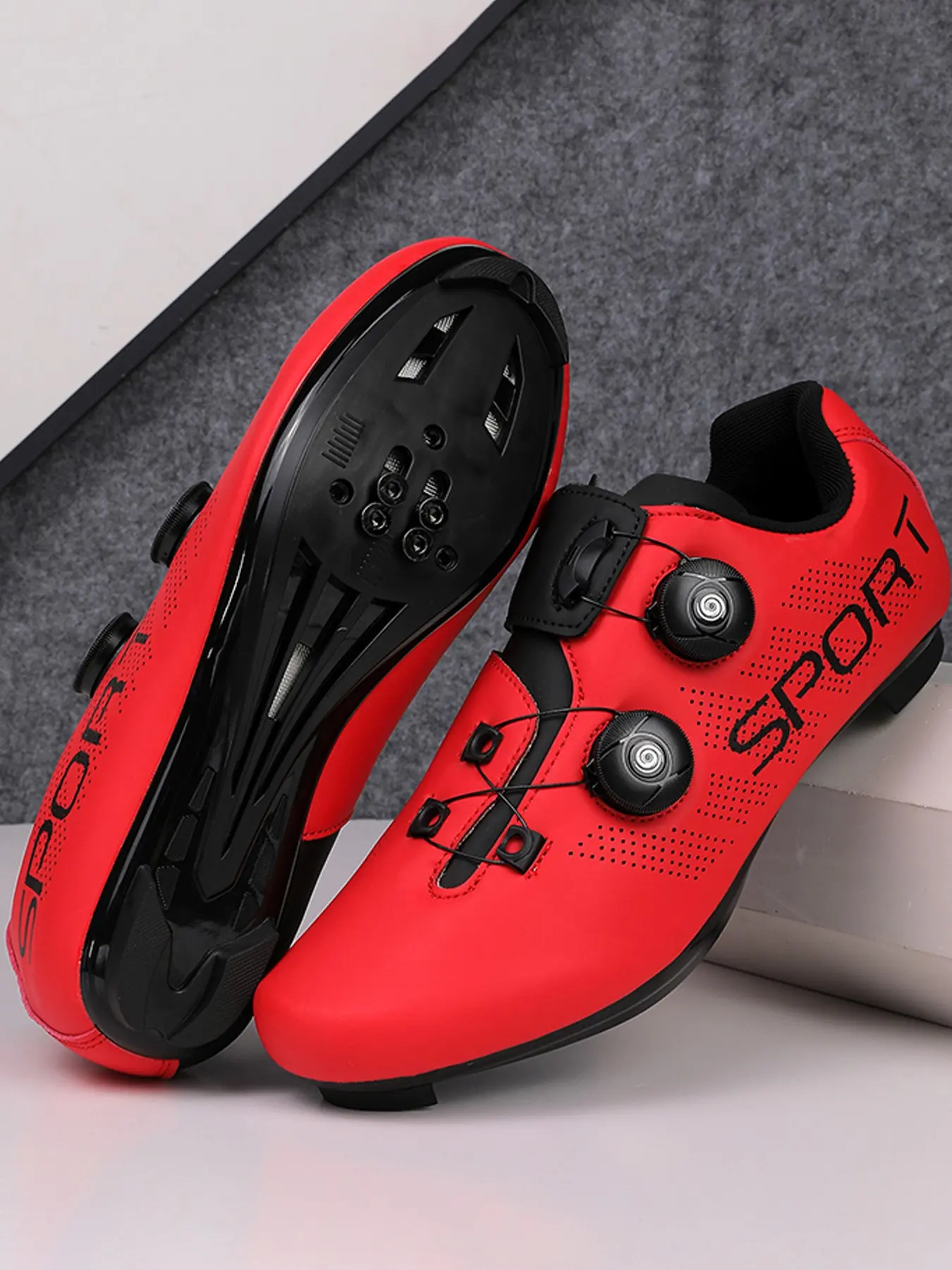 Unisex Cycling Shoes, Bike Shoes, Cycle Shoes, Riding Shoes, PU Leather Sporty Design, Quick Lock Buckles, Breathable Pores, Ideal for Commuting & Outdoor Rides