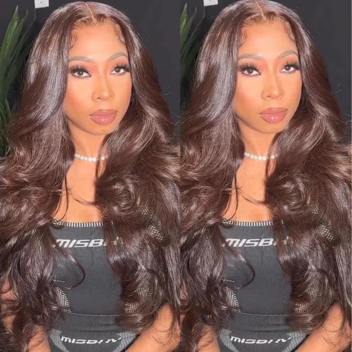 West Kiss Ready Go Glueless Right Side Part Wig Body Wave 6x8 Closure Wig Pre Cut Lace Human Hair Wigs Pre Plucked