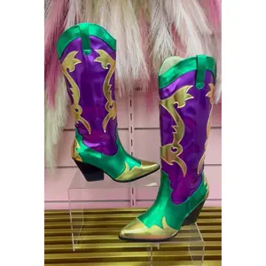 JULIANA J26 METALLIC MARDI GRAS COWBOY BOOT