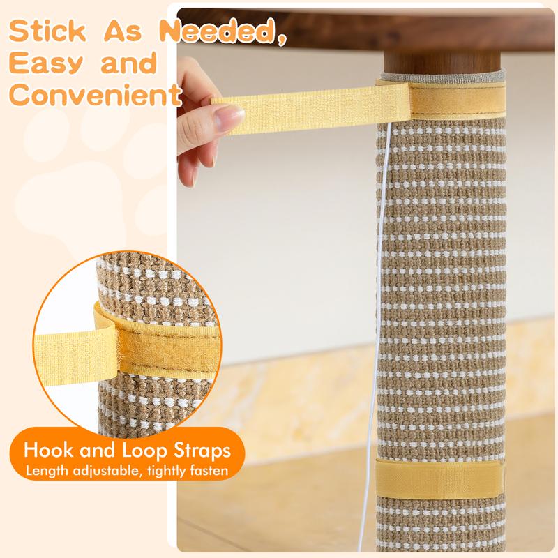 Pawaboo Cat Tree Saver Mat | Cat Scratcher Mat, Repair Worn Cat Trees with 100% Natural Sisal & Extra Hanging Toy - A Gift of Gratitude for Your Cat