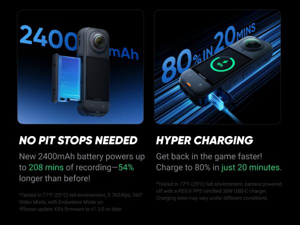 Insta360 X5 - Waterproof 8K 360° Action Camera, Leading Low Light, Invisible Selfie Stick Effect, Rugged and Replaceable Lens, 3-Hour Battery, Built-in Wind Guard, Stabilization, Triple AI Chip Design