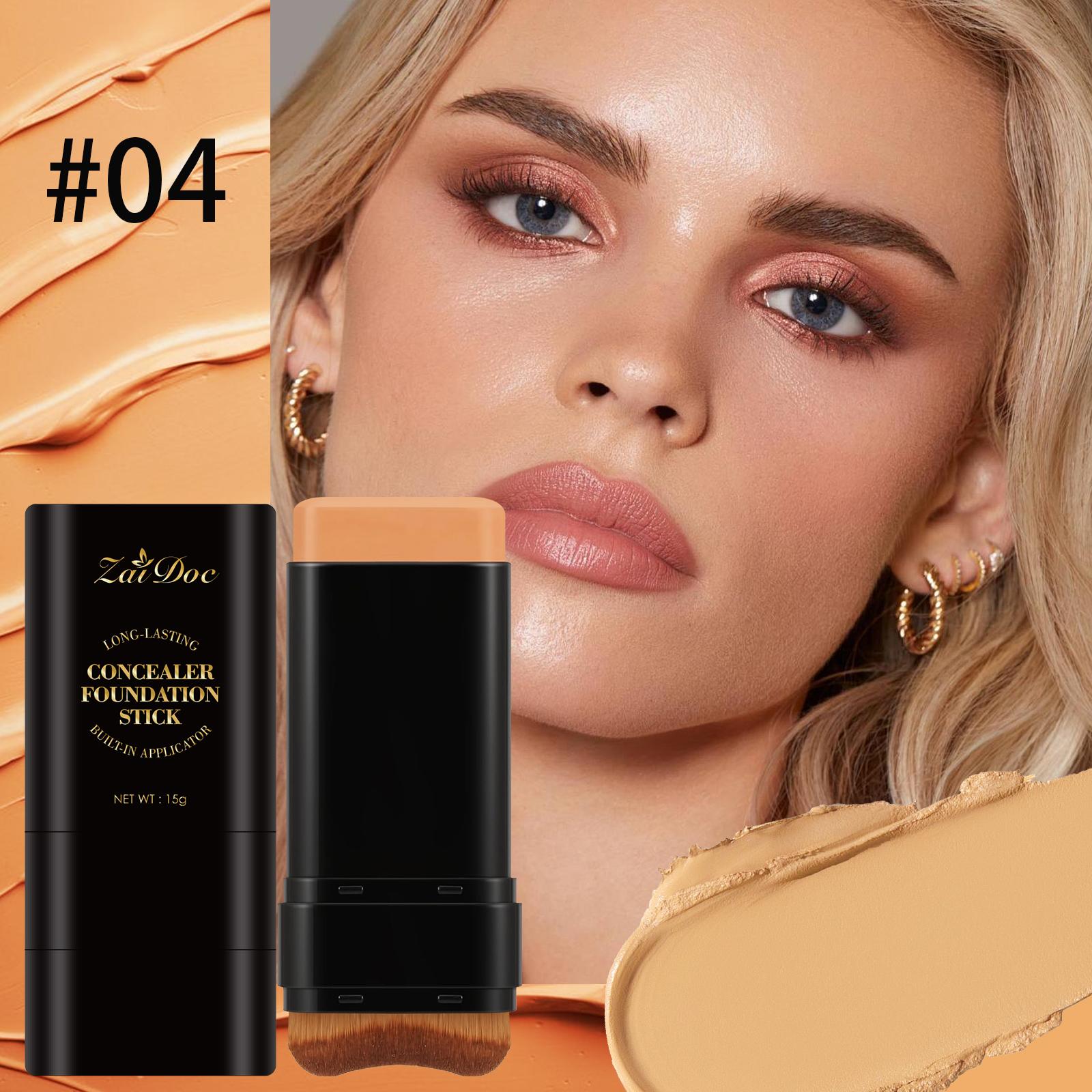 Zaidoc 7-color Dual -Ended Foundation Concealer Stick, Dual-ended with Built-in Brush, Moisturizing & Lightweight. Zaidoc 7-color Dual -Ended Foundation Concealer Stick, Dual-ended with Built-in Brush, Moisturizing & Lightweight.
