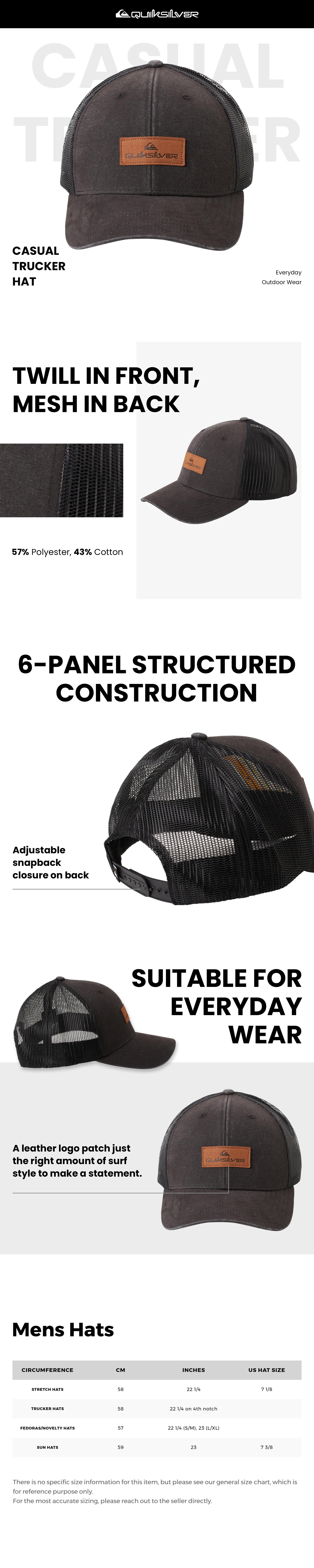 Quiksilver | Down The Hatch Trucker Hat | Men's Signature Logo Adjustable Strap | Surf & Swim Quiksilver | Down The Hatch Trucker Hat | Men's Signature Logo Adjustable Strap | Surf & Swim