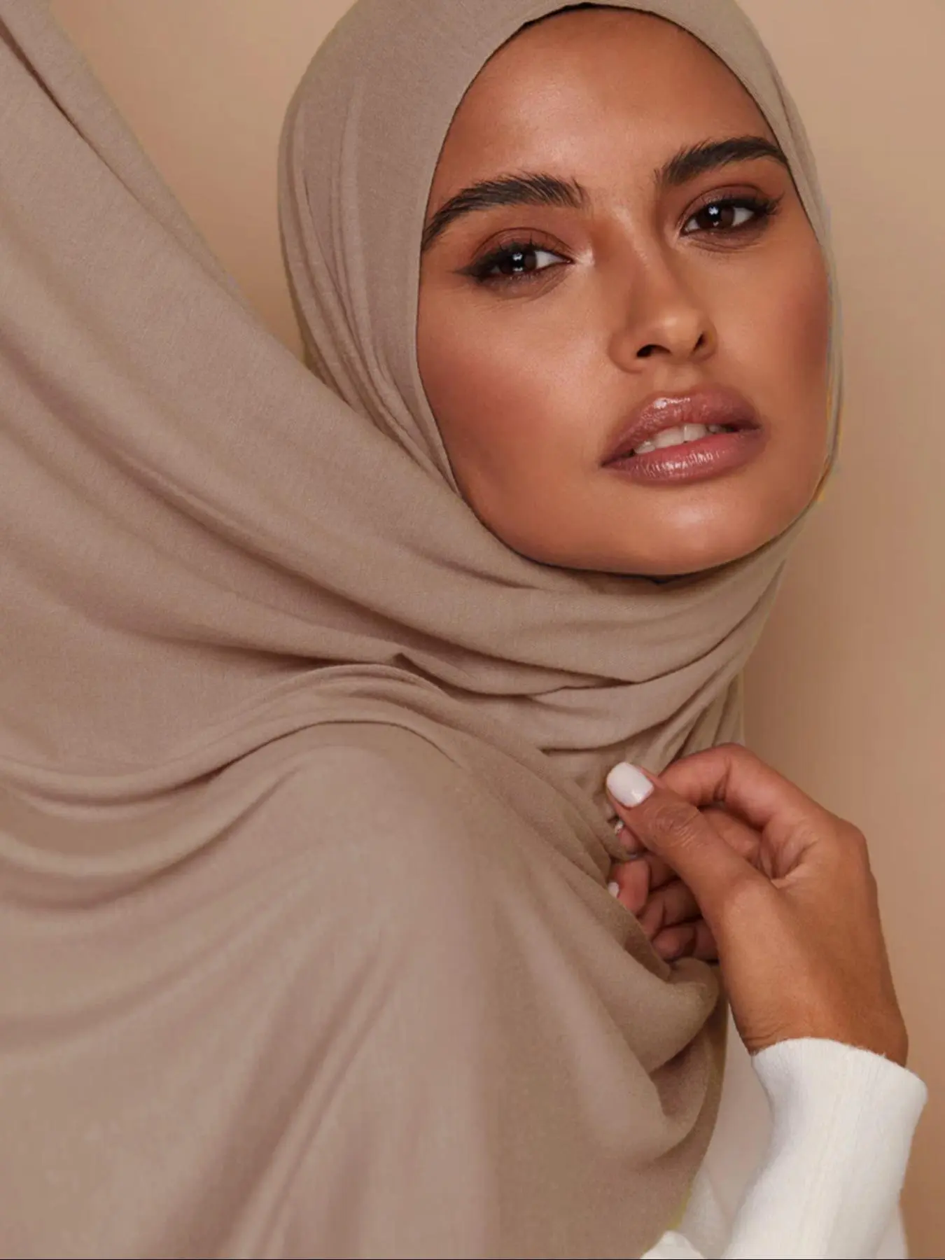 1pcs 165*55cm Jersey Scarf for Women, Soft Casual Muslim Headscarf Cover, Classic Hijab and Veil, Suitable for Any Occasion, All Seasons