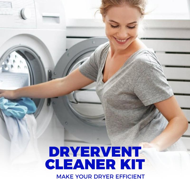 2 Pack Dryer Vent Cleaning Kit with Flexible Lint Brush and Crevice Nozzle Deep Hidden Lint Removal Improve Dryer Efficiency and Enhance Safety Multi Function Vacuuming Auto Car Vacuums