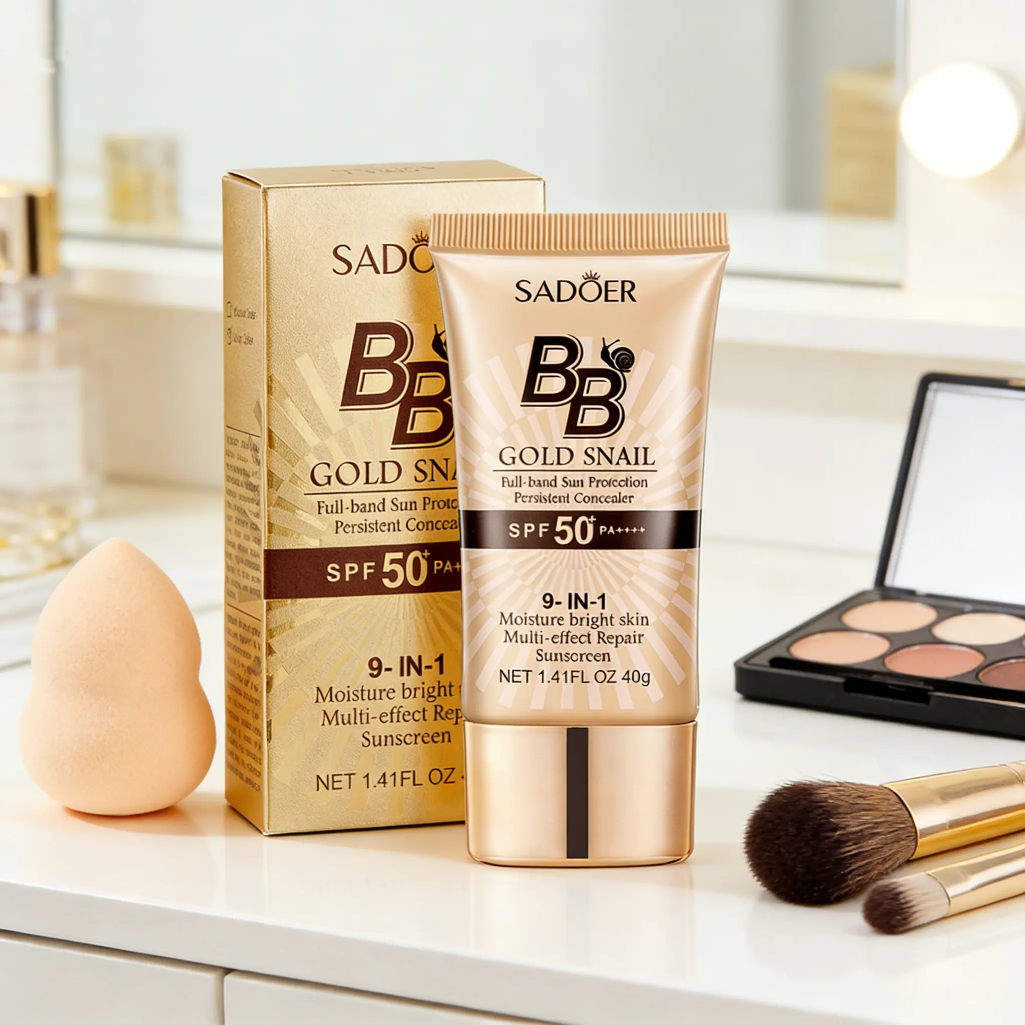 BB Cream SPF 50 PA+++ Full Coverage Tinted Moisturizer Waterproof Sweatproof for Oily & Dry Skin ,Hydrating  SunscreenHydrating Formula Face Sunscreen For All Skin Types Moisturizing Daily Flawless Makeup